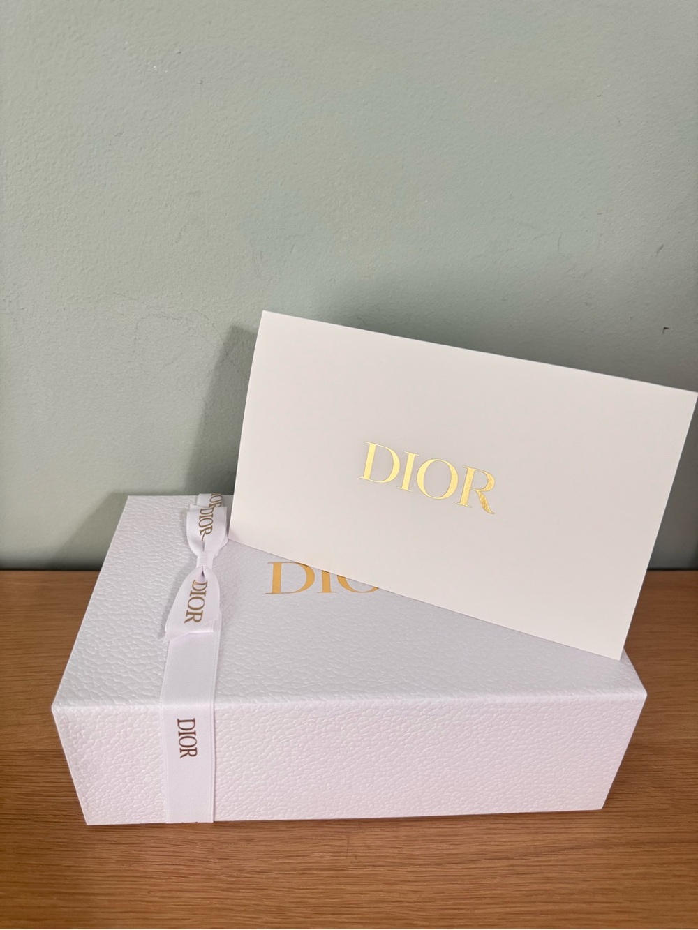 Christian Dior Gift Box 8.8” X 5.2” X 3” Authentic With Card Ribbon Tissue Paper